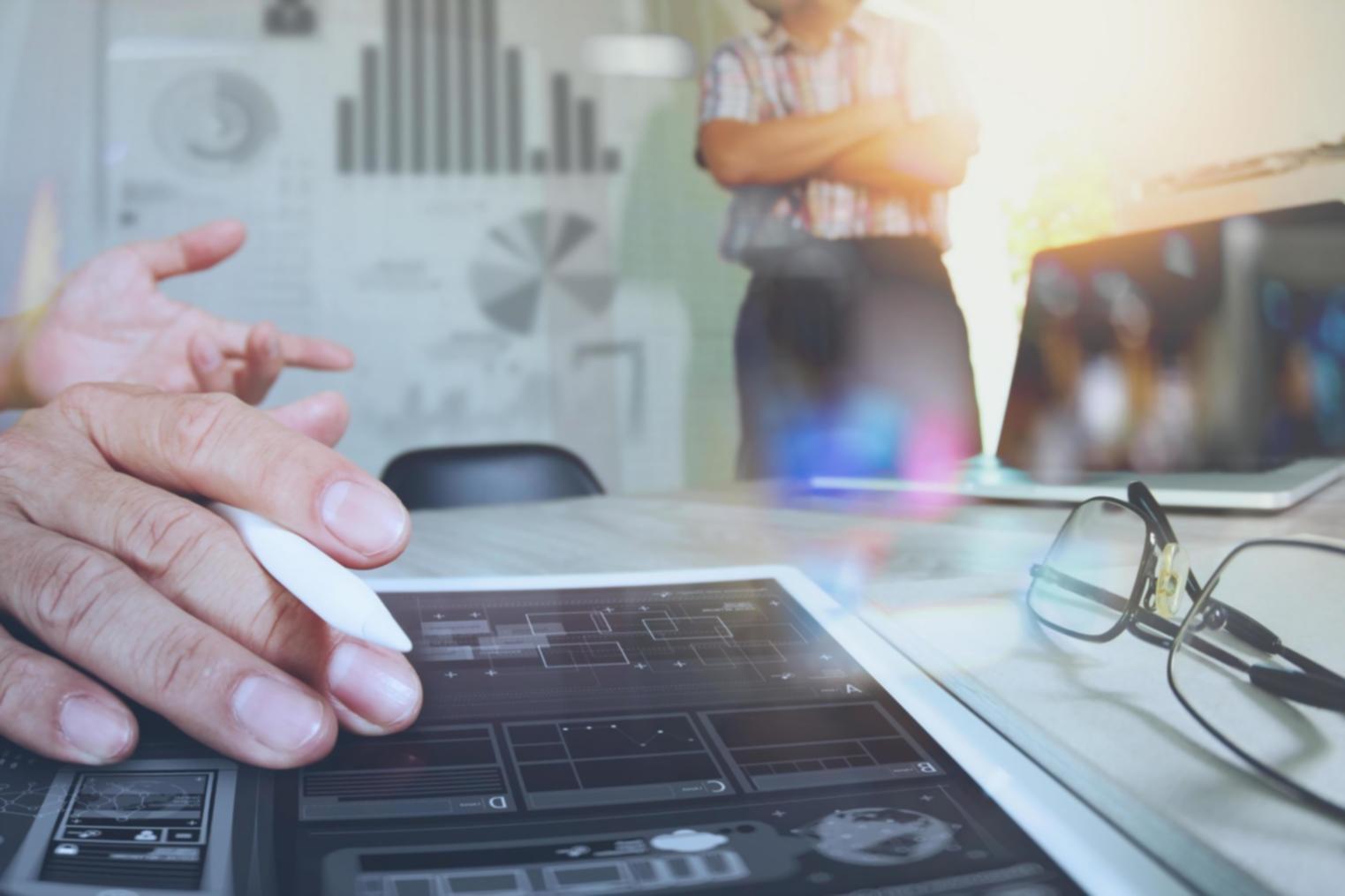 Business consultation session discussing expense management strategies